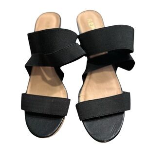 Report Black Espadrilles Wedge Sandals